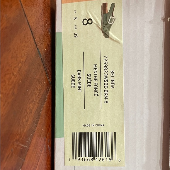 Origins Earth Dark Mint Suede Mules “Belinda” - Picture 5 of 6